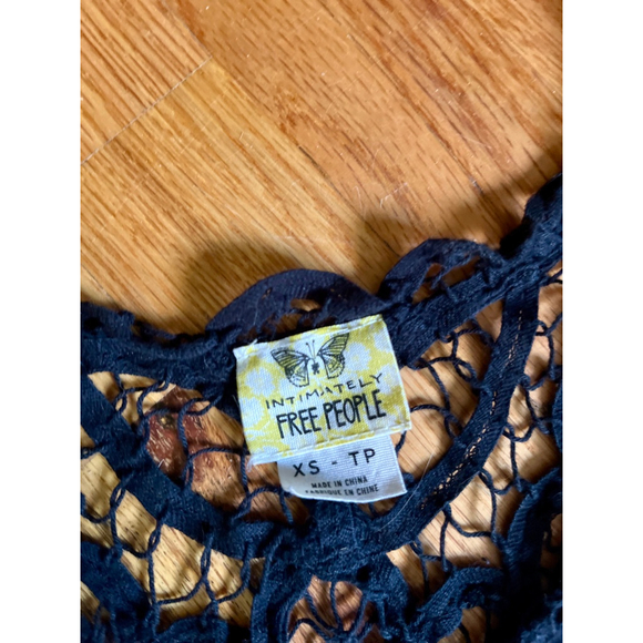 Free People Intimately Black Mini Lace Dress Intimates Swimsuit Cover Size XS - Picture 10 of 14